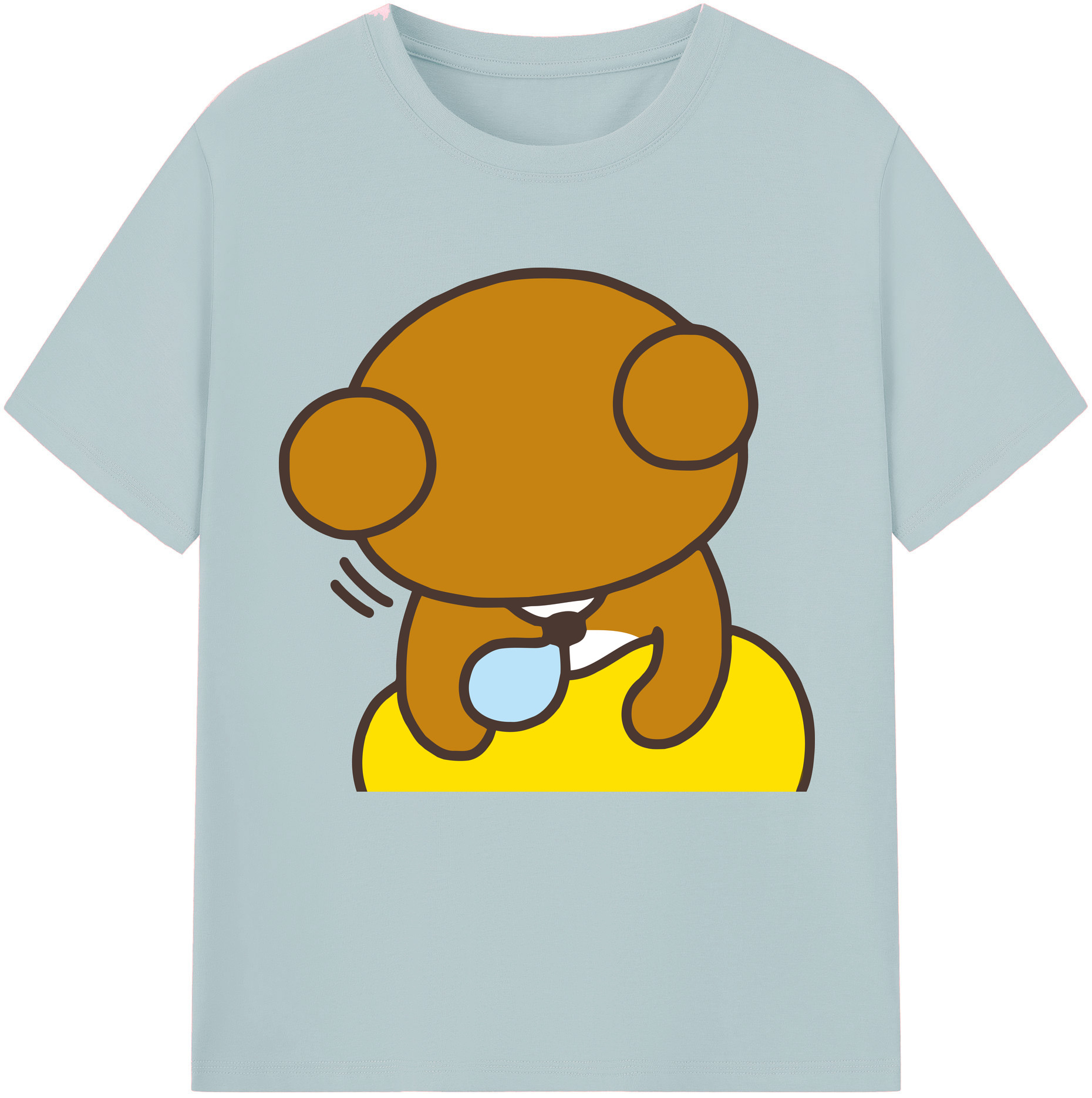 （画像用） リラックマ リラックマ キイロイトリ Rilakkuma Korilakkuma Kiiroitori 綿100％半袖Tシャツ（フロントプリント）
